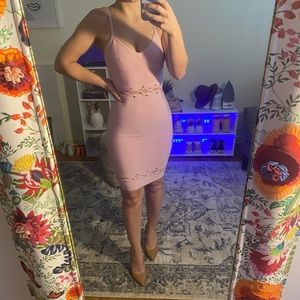 Hot Miami Styles Pink Bandage Dress